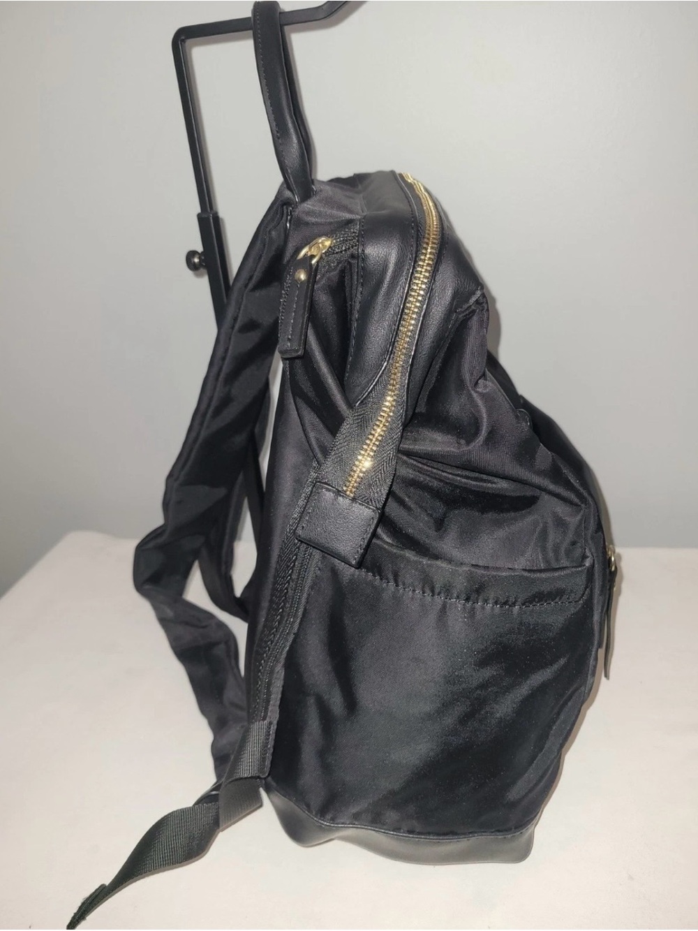Tutilo Boost Backpack Black Nylon Vegan Leather Trim Laptop Bag - Picture 5 of 16